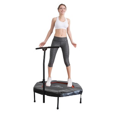 Teamson by Crowntec 50'' UV-Resistant Hexagonal Trampoline with Handlebar