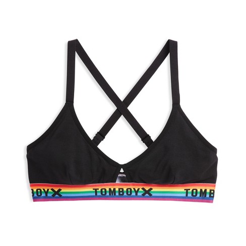 TomboyX Soft Bra, Cotton Scoop-Neck Bralette for Women, Wireless No-Padding  Low Impact - X-Small/X= Black at  Women's Clothing store