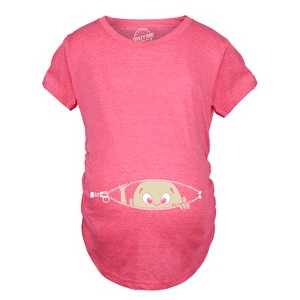 Maternity Baby Peeking T Shirt Funny Pregnancy Tee For Expecting Mothers - Crazy Dog Maternity T Shirt - 1 of 4