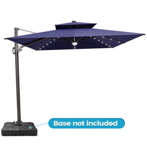Crestlive Products 11FT Patio Double Top Cantilever Umbrella with Light Outdoor 360° Rotation 6 Heights Adjustable Offset Umbrella - 1 of 4