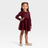 Toddler Girls' Long Sleeve Sparkle Ribbed Tulle Dress - Cat & Jack™ - 3 of 3