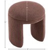 Meridian Furniture,Bowen Faux Shearling Teddy Fabric Ottoman/Stool - 4 of 4