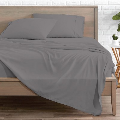 Dark Gray Full Size Cotton Percale Flat Sheet