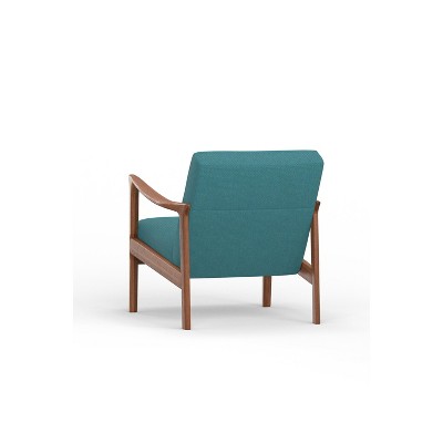 Zephyr Turquoise Mid-Century Modern Wood Lounge Chair