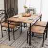Dining Table Set for 4, Rectangular Kitchen Table and Chairs Set for 4, Metal Frame,Dining Set for Breakfast Nook, Dining Room, or Living Room - 4 of 4