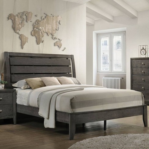 84" Queen Bed Ilana Bed Gray Finish - Acme Furniture: Canvas Upholstery, Wood Frame, 60 Day Warranty - image 1 of 4