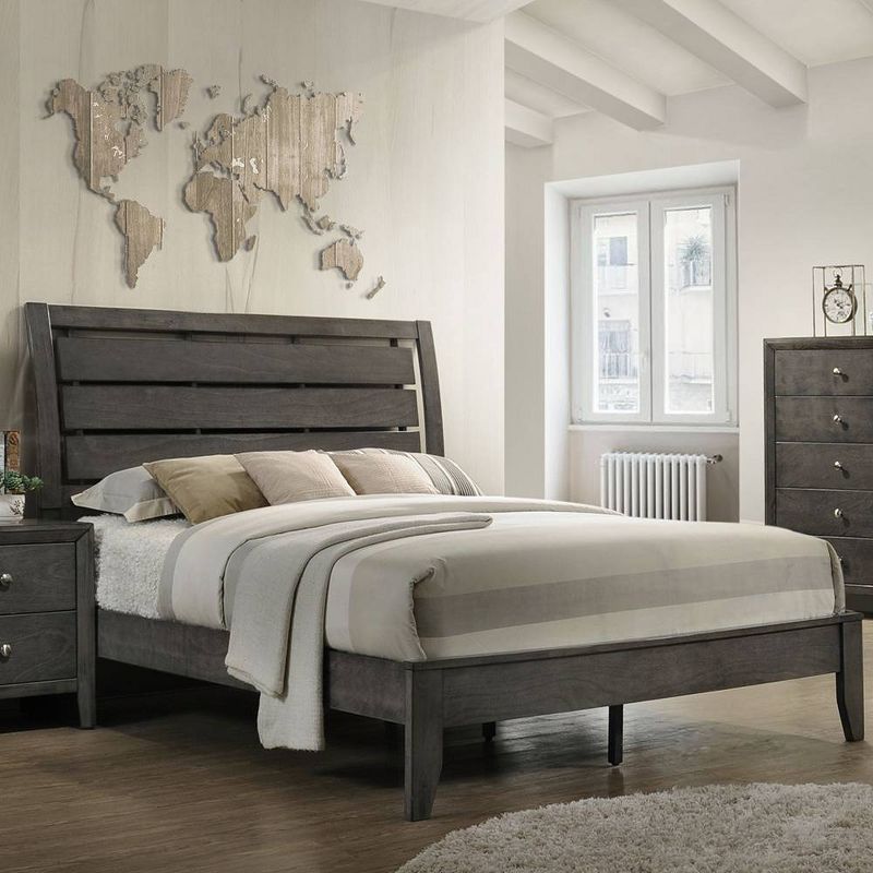 84&#34; Queen Bed Ilana Bed Gray Finish - Acme Furniture, 1 of 9