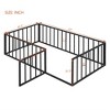 Twin Size Metal Floor Bed Frame with Fence and Door,  Bed Frame For Bedroom, Living Room,Guest Room Kids, Boys & Girls, No Box Spring Needed - 4 of 4