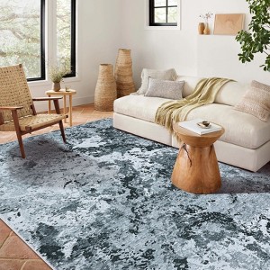 Area Rugs: Washable Non-Slip Marble Pattern Abstract Carpet, Soft Stain Resistant Rug for Living Room, Bedroom, Home, Dining Room - 1 of 4
