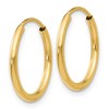Black Bow Jewelry 1.5mm x 16mm 14k Yellow Gold Polished Round Endless Hoop Earrings - 2 of 4