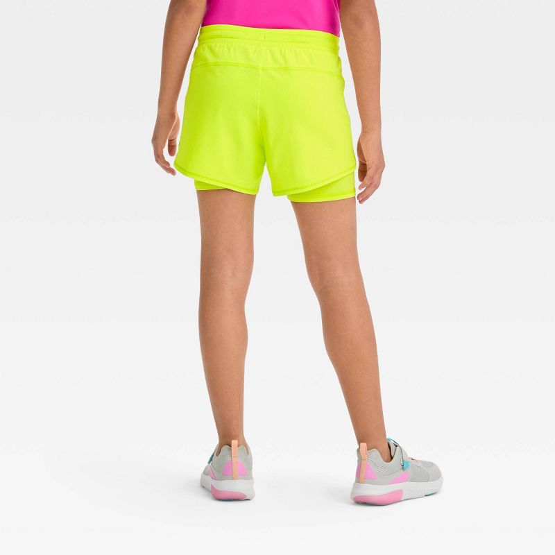 Girls' Double Layered Run Shorts - All In Motion™, 2 of 6