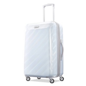 American Tourister Moonlight Hardside Medium Checked Spinner Suitcase - Iridescent White - 1 of 4