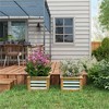 SKRAN Raised Garden Bed Set of 2, Outdoor Planter Box, Galvanized Metal Reinforced with Wood, Stock Tanks for Growing Flowers, Herbs and Vegetables - 2 of 4