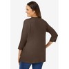 Woman Within Plus Size Perfect Three-Quarter Sleeve V-Neck Tee - 3 of 4