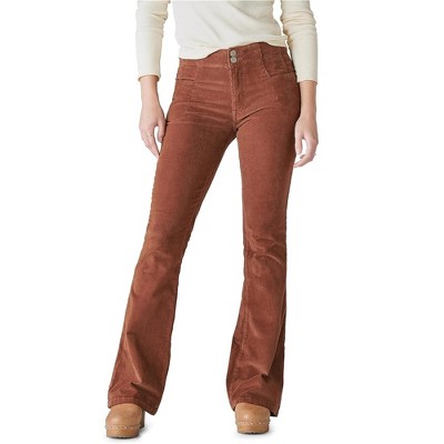 Lucky Brand Womens Stevie High Rise Flare Casual Corduroy Pants