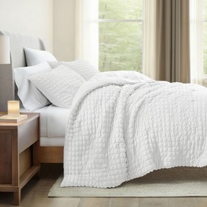 Seersucker Textured Comforter Set, All-Season Down Alternative – Ultra Soft & Lightweight – 3-Piece Set - Becky Cameron - 1 of 4