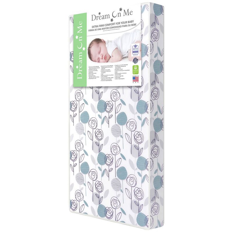 Dream On Me Floral Dreams Firm Fiber Standard Baby Crib Mattress, 1 of 7