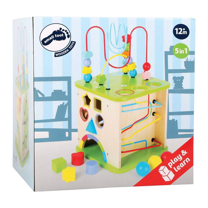 Small Foot Wooden 5-in-1 Activity Center with Marble Run, 3 of 4