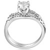 Pompeii3 5/8 cttw Diamond Engagement Wedding Ring Set Twist Curve Band 14k White Gold - 3 of 4