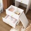 Gulches 3-in-1 Compact Dressing Table with Mirror & Storage Stool - 4 Drawers, Open Bookshelf & Cabinet, Multi-Functional Vanity - 4 of 4