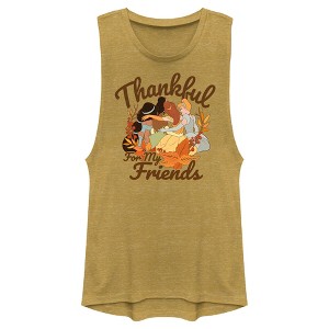 Juniors Womens Disney Princesses Thankful for my Friends Festival Muscle Tee - 1 of 4