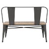 Oregon Industrial Dining/Entryway Bench with Gray Frame And Brown Wood - Lumisource - image 4 of 4