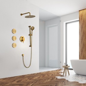 PAGED Wall Mounted Shower Head Rain Shower Head with Hand Shower, 12 Inch Shower Head and Tub Spout for Bathroom, Locker Room - 1 of 4