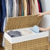 140L (37 Gallon) Rolling Laundry Hamper with Lid, 3-Section Synthetic Rattan Laundry Basket Storage with Removable Liner, 26x13x26 Inches - 3 of 4