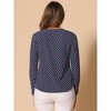 Allegra K Women's 1950s Vintage Ruffle Neck Long Sleeve Dots Chiffon Blouse - 4 of 4
