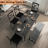 VINGLI Modern Dining Table Set for 6, Rectangular Kitchen Dining Table with Bench & Chairs, Wooden Kitchen Table Set - 2 of 4