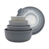 COOK WITH COLOR Wide Mixing Bowls with Lids 8 Piece Set GREY - 2 of 3