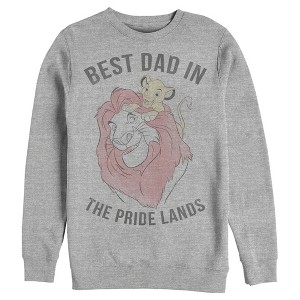 Men's The Lion King Simba and Mufasa Best Dad in the Pride Lands Sweatshirt - 1 of 4