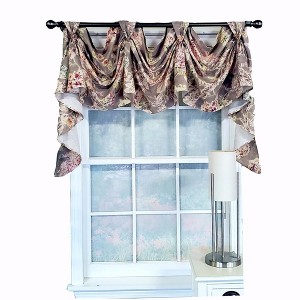 RLF Home Modern Design Monte Cristo Victory Swag 3-Scoop Window Valance 50" x 25" Gray - 1 of 4