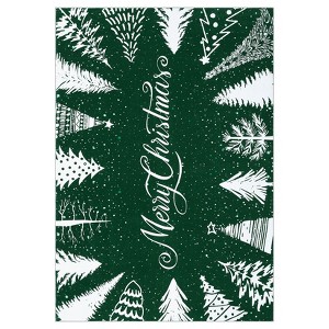 Merry Christmas Welcome Rug, Winter Holiday Decorative Rug Non Slip, Soft Low Pile Accent Decor Rugs for Bedroom Living Room - 1 of 4