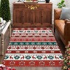 8x10 Christmas Foldable Rug, Washable Low Pile Non-Shedding Carpet for Living Room Bedroom, Red/Green Holiday Floor Mat - 2 of 4