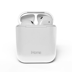 iHome AirPods Case Cover for AirPods Gen 1 & 2, Soft Touch Silicone, Shock Resistant, Easy Installation, White - 1 of 4