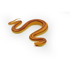 Collectible Wildlife Gifts | Snake, Rat Snake Toy, Orange, Red Stripes, Coied, Rubber Reptile,  Hand Painted,  Model, Gift,   12"   F3584 B492 - 1 of 4