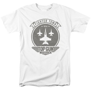 Top Gun Maverick Fighter Town Adult T-Shirt White - 1 of 4