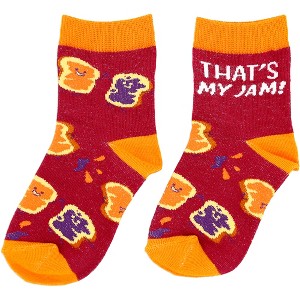 Pavilion Gift Company - PB & J - M/L Youth Cotton Blend Crew Socks - Socks - 1 of 4