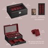 Elegant 12-Slot Watch Box, Lockable Case with Glass Lid, 2 Layers, 1 Drawer for Rings, Bracelets - Gift Idea in Synthetic Leather - 3 of 4
