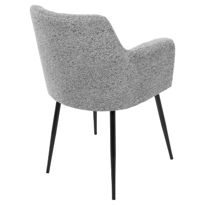 Gray Faux Leather Upholstered Arm Chair with Wood and Metal Frame