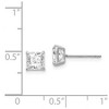 Black Bow Jewelry 5mm Princess Basket Set Cubic Zirconia Earrings in 14k White Gold - 4 of 4