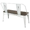 Oregon Industrial Farmhouse Dining/Entryway Bench - Vintage White Metal/Expresso Bamboo - Lumisource - 3 of 4