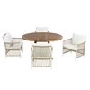 YOOCOZZ Rattan 5-Piece Patio Dining Table Set with 4 Rattan Arm Chairs and Extendable Wooden Table-Natural - 3 of 4