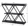GOCAPTAIN 3-Tier Entryway Table, Industrial Console Sofa Table with Storage, Open Shelves, X-Shaped Metal Frame, Foyer Table for Entryway, Hallway - 3 of 4