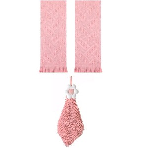 REGALWOVEN 3 Pcs Soft Absorbent Decorative Hand Towel for Bathroom, Kitchen, Hotel - 1 of 4
