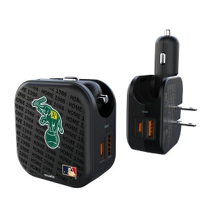 MLB Cooperstown West Teams Text Backdrop 18-Watt 2 in 1 USB A/C Charger - 1 of 3