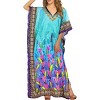HAPPY BAY Women's House Daily Routine Evening Wear Maxi Slit Dresses Caftan Dashiki Casual Long Cover up Caftans for Women Plus One Size Blue,Floral - 2 of 4