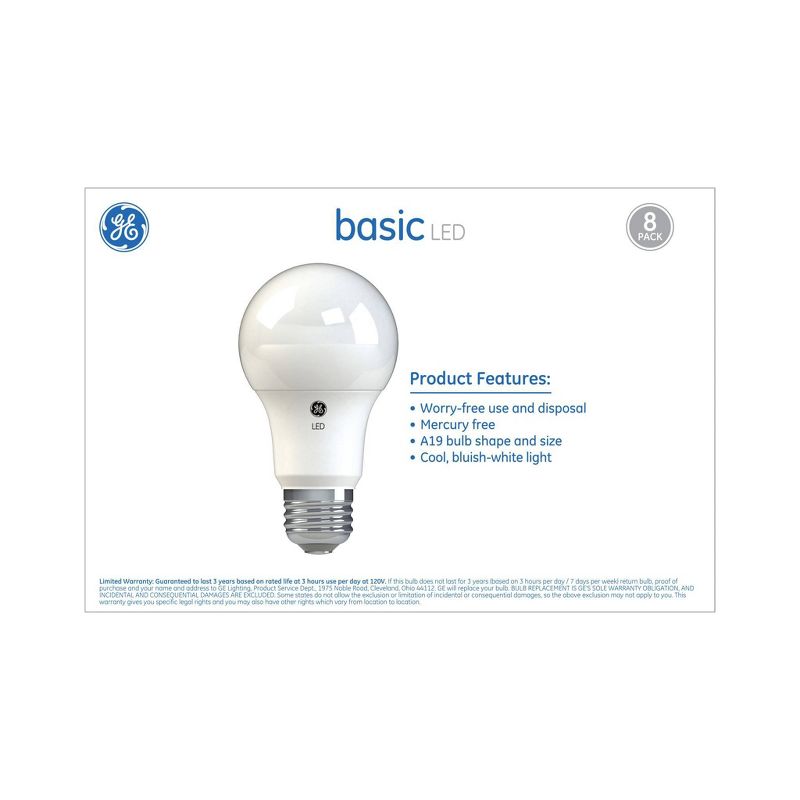 GE 8pk 5.2W 40W Equivalent Basic LED Light Bulbs Daylight, 5 of 6