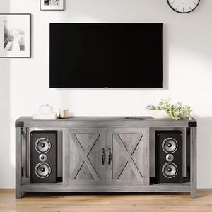 60 Inch X-Shape TV Stand for 65" TVs - Eco-Friendly P2 Media Console with Adjustable Shelves, Modern Entertainment Center for Living Room & Bedroom - 1 of 4
